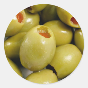 Groene olijven ronde sticker