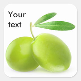 Groene olijven vierkante sticker