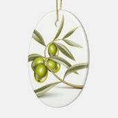 Groene olijventak keramisch ornament (Links)