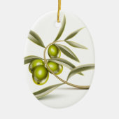 Groene olijventak keramisch ornament (Voorkant)