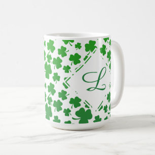 Groene Ombre 3-blad klaver Shamrock patroon Koffiemok
