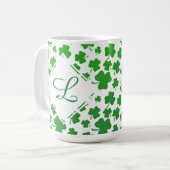 Groene Ombre 3-blad klaver Shamrock patroon Koffiemok (Voorkant links)