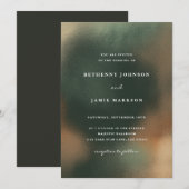 Groene ombre Boho minimalistische uitnodiging tot  (Voorkant / Achterkant)