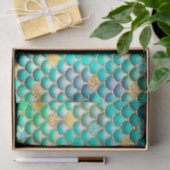 Groene Ombre-Folie en gouden Glitter Mermaid Scale Tissuepapier (Geschenk)