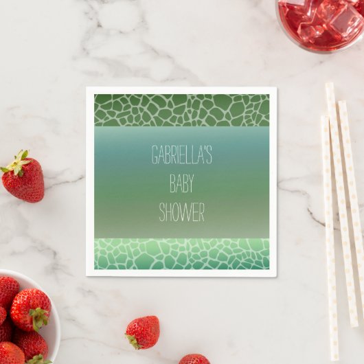 Groene Ombre Giraffe Print Baby shower Servetten (Insitu)