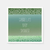 Groene Ombre Giraffe Print Baby shower Servetten (Voorkant)