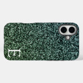 Groene Ombre Girly Printed Glitter Stijlvol Schatt Case-Mate iPhone Case (Achterkant (horizontaal))
