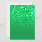 Groene Ombre Glitter St. Patrick's Day Feest Kaart (Achterkant)