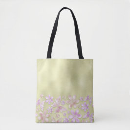 GROENE OMBRE MET PINKBUTTERFLIES EN -STROMEN TOTE BAG