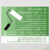 Groene ombre & Paint Roller, schilder & decorator Flyer (Voorkant)