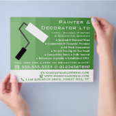 Groene ombre & Paint Roller, schilder & decorator Flyer (Hand)