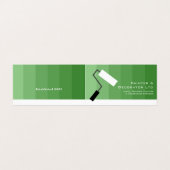 Groene ombre & Paint Roller, schilder & decorator Visitekaartje (Buitenkant ongevouwen)