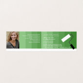 Groene ombre & Paint Roller, schilder & decorator Visitekaartje (Binnenkant ongevouwen)