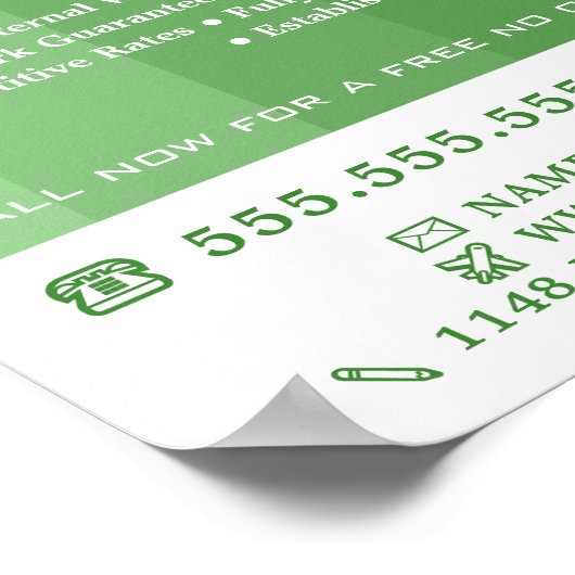 Groene ombre Stripes, schilder & decorator Poster (Hoek)