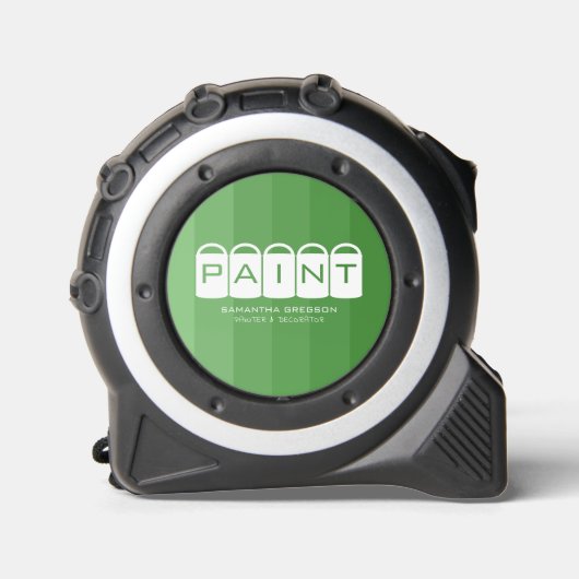 Groene ombre, verf emmers, schilder en decorator rolmaat (Voorkant)