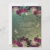 Groene ombre vlinder bloementuin Quinceañera Kaart (Achterkant)