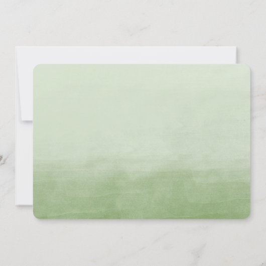 Groene Ombre Watercolor verjaardag Kaart (Achterkant)