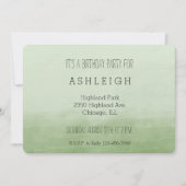 Groene Ombre Watercolor verjaardag Kaart (Voorkant)