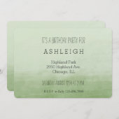 Groene Ombre Watercolor verjaardag Kaart (Voorkant / Achterkant)