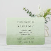 Groene Ombre Watercolor verjaardag Kaart (Staand voorkant)