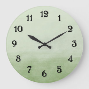 Groene Ombre Waterverf Grote Klok