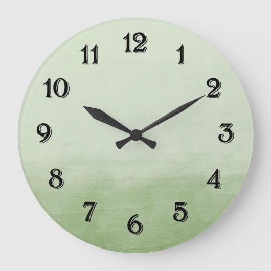 Groene Ombre Waterverf Grote Klok (Voorkant)