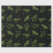 Groene Ombre Waterverf Zee Turtle Print Cadeaupapier (Vlak)