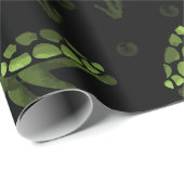 Groene Ombre Waterverf Zee Turtle Print Cadeaupapier (Rol Hoek)