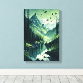 Groene omgeving kunst canvas verf (Insitu (Houten vloer))