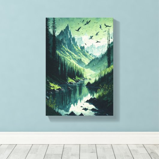 Groene omgeving kunst canvas verf (Insitu (Houten vloer))