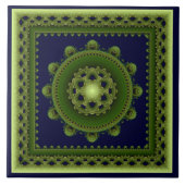 Groene omgezette mandala tegeltje (Voorkant)