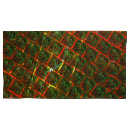 'Groene omgezette ogen', krassen of rood raster. Kussensloop