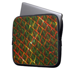 'Groene omgezette ogen', krassen of rood raster. Laptop Sleeve