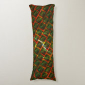 'Groene omgezette ogen', krassen of rood raster. Lichaamskussen (Voorkant Verticaal)