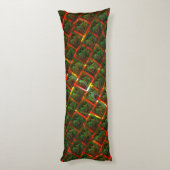 'Groene omgezette ogen', krassen of rood raster. Lichaamskussen (Achterkant (Verticaal))