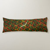 'Groene omgezette ogen', krassen of rood raster. Lichaamskussen (Voorkant)