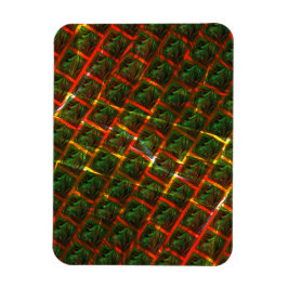 'Groene omgezette ogen', krassen of rood raster. Magneet