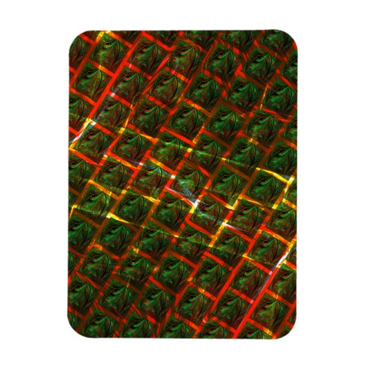 'Groene omgezette ogen', krassen of rood raster. Magneet (Verticaal)