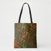 'Groene omgezette ogen', krassen of rood raster. Tote Bag (Voorkant)