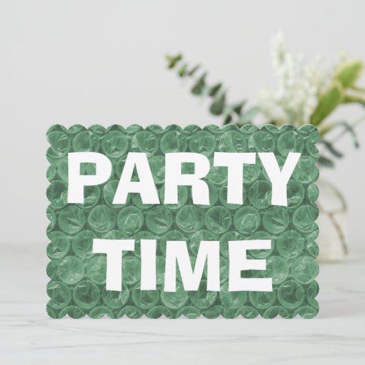 Groene omhullingsuitnodiging kaart (Staand voorkant)