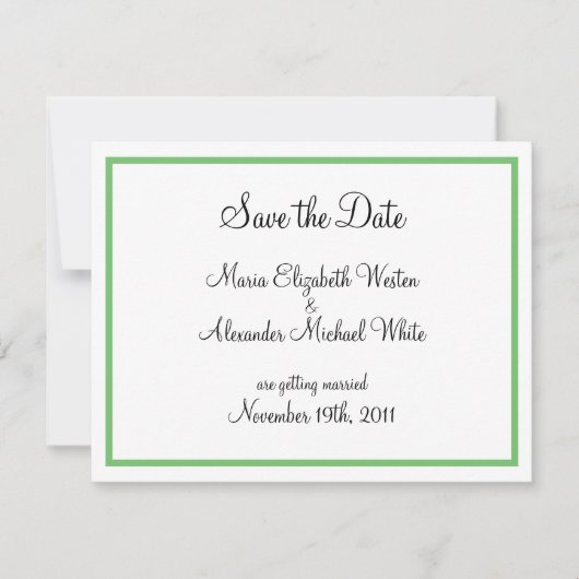Groene Omlijning Save the Date Aankondigingen (Voorkant)