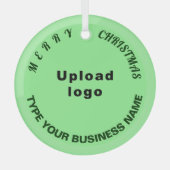 Groene omloop voor zakelijke kerstverlichting glas ornament (Voorkant)