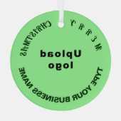 Groene omloop voor zakelijke kerstverlichting glas ornament (Achterkant)