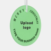 Groene omloop voor zakelijke kerstverlichting glas ornament (Voorkant Rechts)