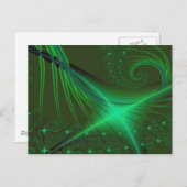 Groene onderbroken fractale kunst briefkaart (Voorkant / Achterkant)