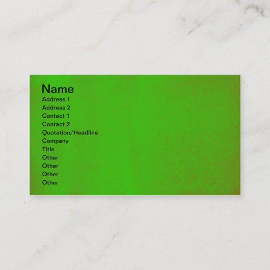 Groene onderdrukking visitekaartje (Voorkant)