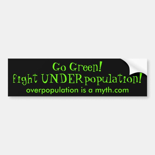 groene ondermaatse bumpersticker (Voorkant)