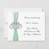 Groene Oneindigheid Hart Trouwreceptiekaart Kaart (Voorkant)