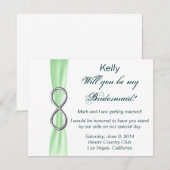 Groene Oneindigheid Trouw Bruidsmeisje Kaart (Voorkant / Achterkant)