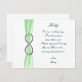 Groene Oneindigheid Trouw Bruidsmeisje van Eer Kaa Kaart (Voorkant / Achterkant)